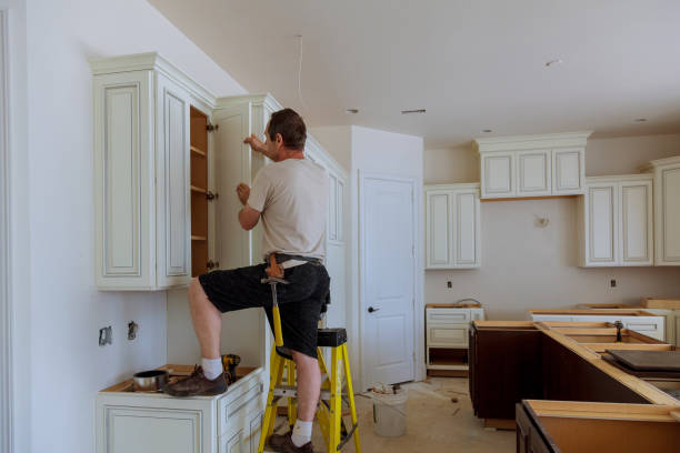 Kitchen island installation in Dayton by JMT Kitchen Cabinet